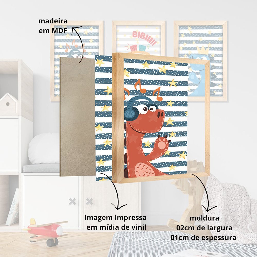 Quadro decorativo quarto infantil frase ingles A3