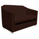 Ver imagem 2 de Namoradeira Bia Decorativa 2 Lugares Corino Marrom