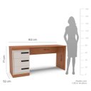 Ver imagem 3 de Mesa Escrivaninha Valência Home Office 3 Gavetas 163x77cm Creme/Freijó 250693