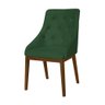 Kit 4 Cadeiras de Jantar Elisa Nobre Estofada Capitonê Veludo Verde Base Madeira Maciça Imbuia - 2