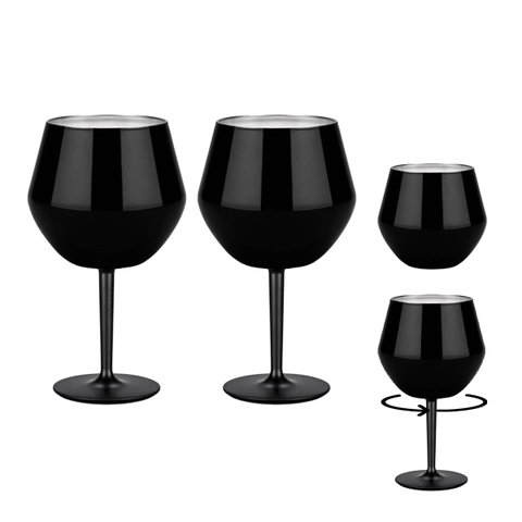 Taca Copo Termico 2 em 1 Inox Kit 2 Uni Coquetel Drink Vinho Conserva Bebida Gelada Festa Evento pra
