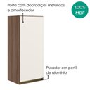 Ver imagem 4 de Armario Aereo 1 Porta MDF 40x90 cm Kali 119771 Carvalho Toq Off White Nicioli