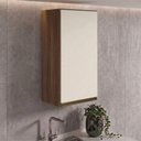 Ver imagem 6 de Armario Aereo 1 Porta MDF 40x90 cm Kali 119771 Carvalho Toq Off White Nicioli
