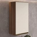 Ver imagem 2 de Armario Aereo 1 Porta MDF 40x90 cm Kali 119771 Carvalho Toq Off White Nicioli