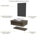 Ver imagem 3 de Conjunto Bancada C-cuba L30, Prateleira e Espelheira Metrópole 606 Carvalho Carvalho Dark