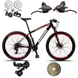 Bicicleta Aro 29 Alumínio Shimano Suspensão 24 Marchas Freio a Disco:azul e Rosa/17" - 2