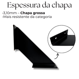 Dois Suportes Mão Francesa Formato Trapézio Reforçado Aço Alta Durabilidade - 6