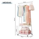 Ver imagem 2 de Arara de Roupas Sapateira Cabideiro Closet Prateleira Guarda Roupa Movel Rodas Aberto Organizador Qu