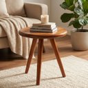 Ver imagem 3 de Mesa de Centro Redonda Madeira Maciça Artesanal Premium