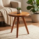 Ver imagem 1 de Mesa de Centro Redonda Madeira Maciça Artesanal Premium