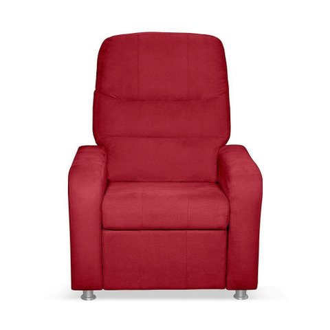 Cadeira Poltrona do Papai Reclinável Confortável Suede Vermelho
