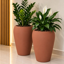 Ver imagem 3 de Vaso Fibra de Vidro Cachepot 46cm Vietnamita Decorativo Sala Plantas Terracota Fosco