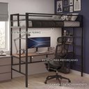 Ver imagem 6 de Beliche Suspenso de Solteiro em Ferro Jolie