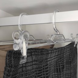 10 Cabides de Presilha para Saia Loja Plástico Transparente 31,5cm Cinquetti - 8