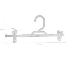 10 Cabides de Presilha para Saia Loja Plástico Transparente 31,5cm Cinquetti - 2