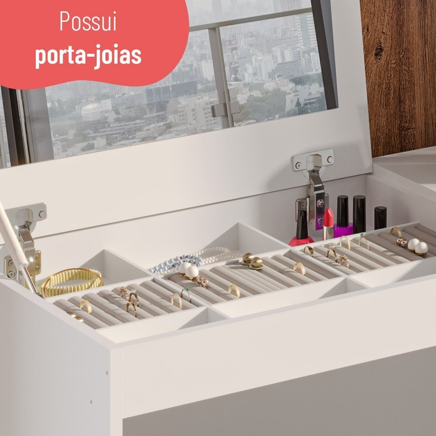 Penteadeira Versa Home 140cm 2 Gavetas - 8