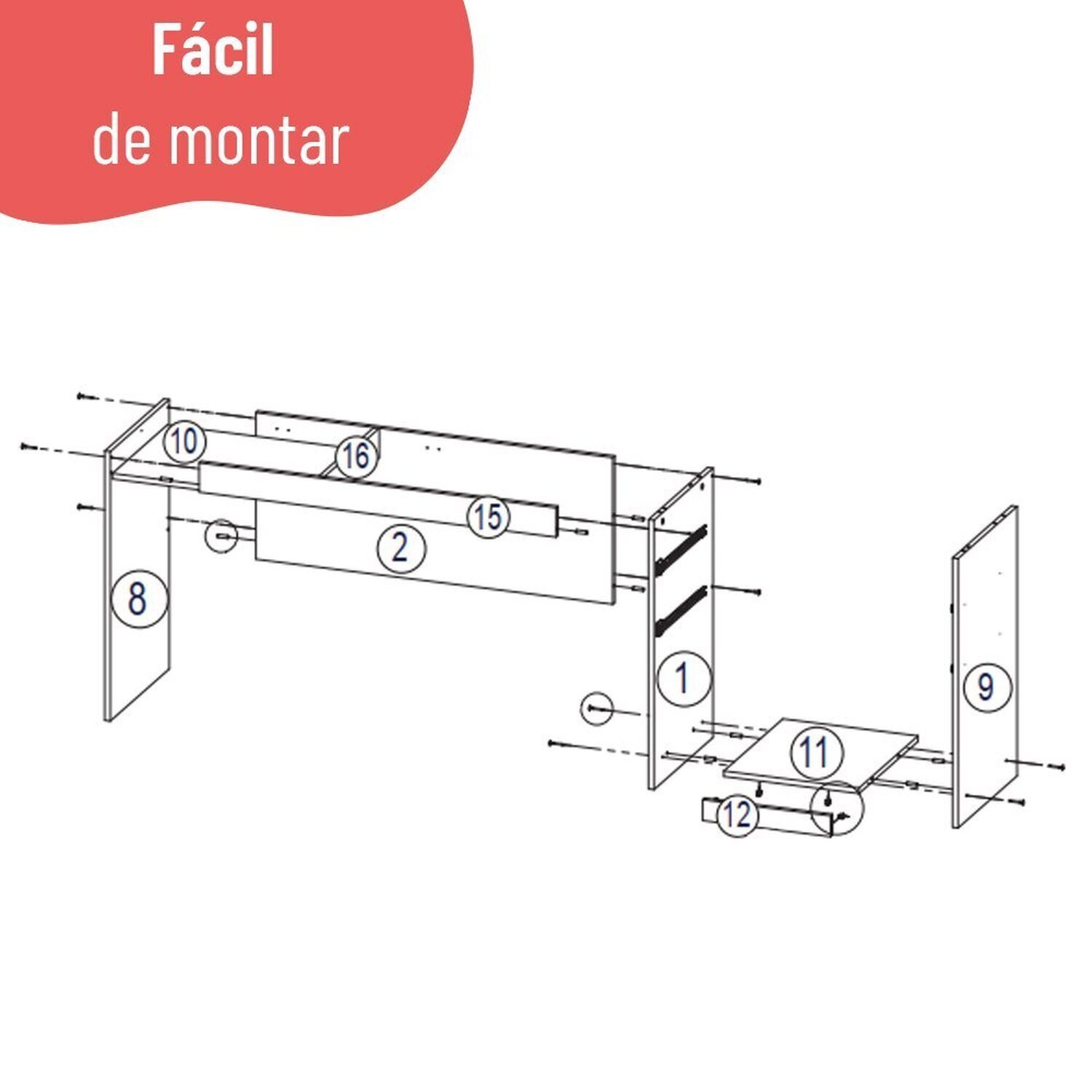 Penteadeira Versa Home 140cm 2 Gavetas - 12