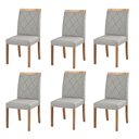 Ver imagem 1 de Kit 6 Cadeiras Decorativas Sala de Jantar Luxo Anita Facto Prata - Mozzelar