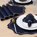 Ver imagem 7 de Kit 12 Pçs 6 Lugares Mesa Posta Sousplat Realeza: Azul Marinho
