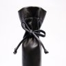 Saco de Couro Legitimo Preto Para Garrafa de Vinho Com Manta Termica e Cordao - 2