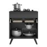 Balcão Cozinha para Cooktop 70cm 1 Porta 1 Gaveta Veneza Multimóveis V3706 Preto - 4