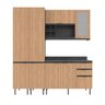 Cozinha Compacta Margarida 200cm com Tampo, 4 Peças, 8 Portas e 3 Gavetas com Divisor de Talheres - 3