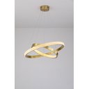 Ver imagem 1 de Pendente 2 Anéis Dourado Cristais 60cm Led 45w 3000k Bivolt 14560-pl
