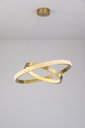 Ver imagem 1 de Pendente 2 Anéis Dourado Cristais 60cm Led 45w 3000k Bivolt 14560-pl