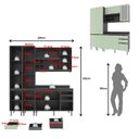 Ver imagem 7 de Cozinha Compacta Margarida 200cm com Tampo, 4 Peças, 8 Portas e 3 Gavetas com Divisor de Talheres