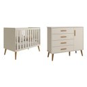 Ver imagem 1 de Quarto de Bebê Completo com Cômoda Sapateira 4 Gavetas 1 Porta e Berço Isis