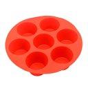 Ver imagem 1 de Forma de Silicone para Cupcake e Muffin 7 Cavidades Antiaderente Prática - Livon:Vermelho