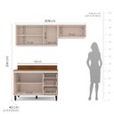 Ver imagem 6 de Cozinha Koya 3 Peças 200x214cm Armários Aéreos e Balcão 2 Portas com Tampo Creme 250039