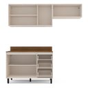 Ver imagem 5 de Cozinha Koya 3 Peças 200x214cm Armários Aéreos e Balcão 2 Portas com Tampo Creme 250039