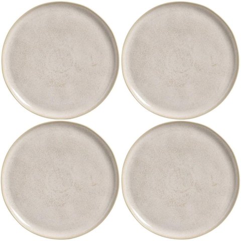 Kit 4 Pratos Rasos 27cm Cerâmica Bio Latte Off White Porto B