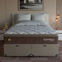 Ver mais imagens de Cama Box Baú Queen + Colchão Comfort Class Pillow Top Marrom/suede Bege