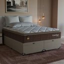 Ver imagem 7 de Cama Box Baú Queen + Colchão Comfort Class Pillow Top Marrom/suede Bege
