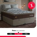 Ver imagem 5 de Cama Box Baú Queen + Colchão Comfort Class Pillow Top Marrom/suede Bege