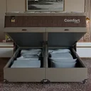 Ver imagem 6 de Cama Box Baú Queen + Colchão Comfort Class Pillow Top Marrom/suede Bege
