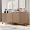 Ver imagem 1 de Buffet Mondrian Moderno 4 Portas sem Gavetas MDP 180cm Sued Freijó Casah