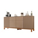 Ver imagem 5 de Buffet Mondrian Moderno 4 Portas sem Gavetas MDP 180cm Sued Freijó Casah
