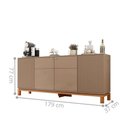 Ver imagem 4 de Buffet Mondrian Moderno 4 Portas sem Gavetas MDP 180cm Sued Freijó Casah