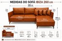 Ver imagem 4 de Sofá Ibiza Caramelo 2.60m Chaise Lado Direito ou Esquerdo – Design Moderno e Conforto Premium