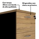 Ver imagem 2 de Armário Escritório 46,5cm X 126,5cm 4 Gavetas Pastas Mp F5 Cor:macadâmia com Preto