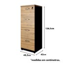 Ver imagem 6 de Armário Escritório 46,5cm X 126,5cm 4 Gavetas Pastas Mp F5 Cor:macadâmia com Preto