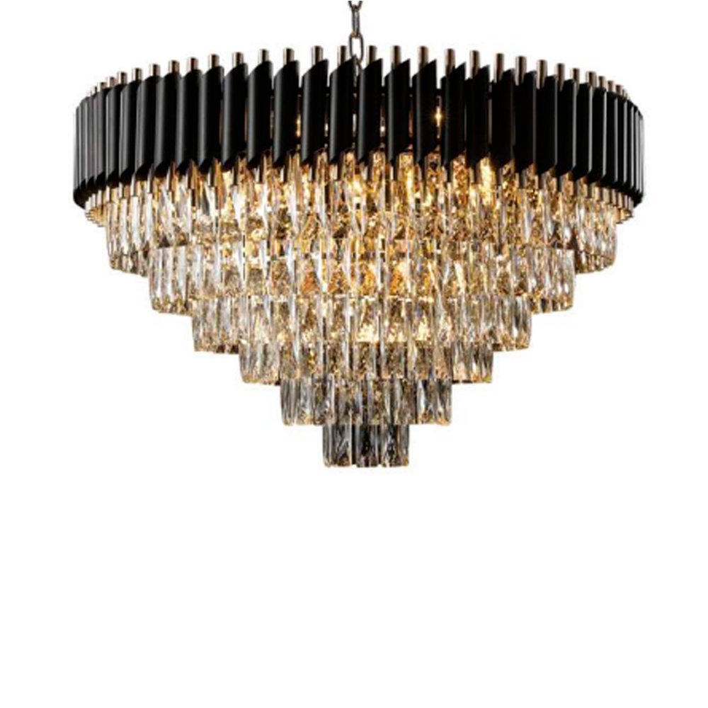 Lustre Clássico Tunísia em Metal e Cristal para Sala de Jantar e Ambientes Modernos - 50x80cm - 1