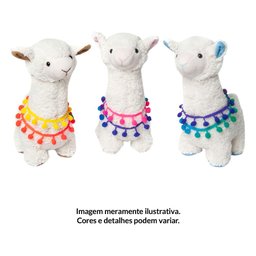 Pelúcia Infantil - 30 cm - Lhama - P - Branco - W.U. Bichos de Pelúcia - 3