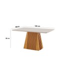 Ver imagem 3 de Conjunto de Jantar Mesa Áustria 120x80cm MDF/Vidro 4 Cadeiras Mônaco Estofadas Castanho Cinamomo/Off White Yescasa Marrom/Creme