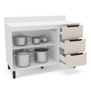 Ver imagem 3 de Armário Balcão de Cozinha 120cm com 2 Portas e 3 Gavetas 250012 Meena Politorno Moveis