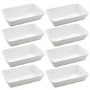 Ver imagem 1 de Conjunto 8 Assadeiras de Porcelana Branca Travessas 30x20cm Restaurante Buffet Lyor