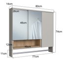 Ver imagem 4 de Armário Espelheira para Banheiro Olívia com 3 Portas, Um Nicho e Toalheiro Bege/Mel/Arenas